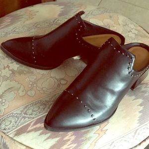 Black Studded Mule Booties